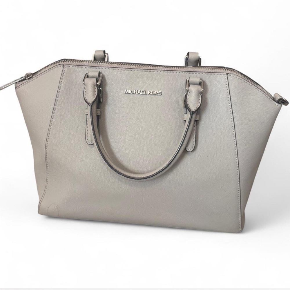 Michael Kors Ciara Gray Leather Handbag